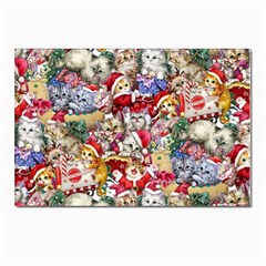 Pattern Kitten Christmas Postcards 5  X 7  (pkg Of 10) by Bedest