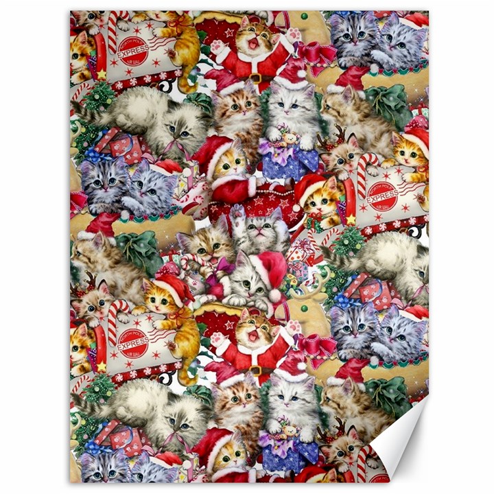 Pattern Kitten Christmas Canvas 36  x 48 