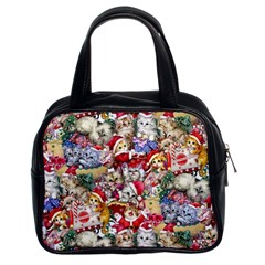 Pattern Kitten Christmas Classic Handbag (two Sides)