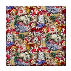 Pattern Kitten Christmas Face Towel