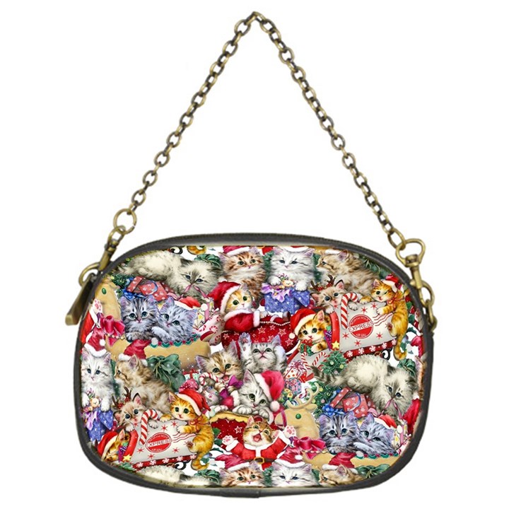 Pattern Kitten Christmas Chain Purse (One Side)