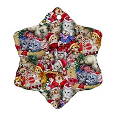 Pattern Kitten Christmas Snowflake Ornament (two Sides) by Bedest