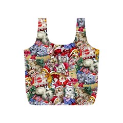 Pattern Kitten Christmas Full Print Recycle Bag (s) by Bedest