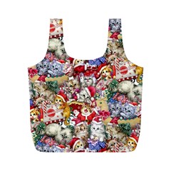 Pattern Kitten Christmas Full Print Recycle Bag (m)