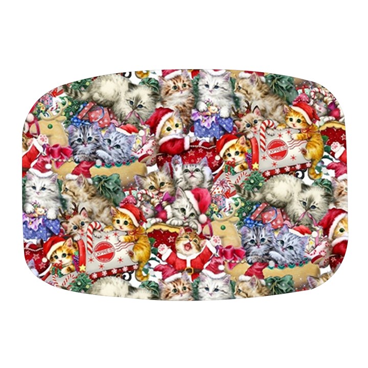 Pattern Kitten Christmas Mini Square Pill Box