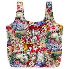 Pattern Kitten Christmas Full Print Recycle Bag (xxxl)