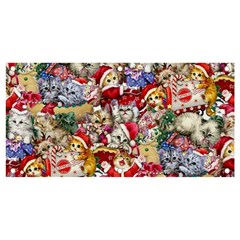 Pattern Kitten Christmas Banner And Sign 4  X 2 