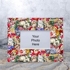 Pattern Kitten Christmas White Tabletop Photo Frame 4 x6 