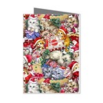 Pattern Kitten Christmas Mini Greeting Cards (Pkg of 8) Left