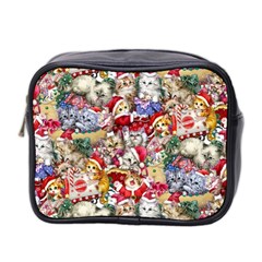 Pattern Kitten Christmas Mini Toiletries Bag (two Sides)