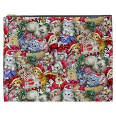 Pattern Kitten Christmas Cosmetic Bag (xxxl)