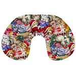 Pattern Kitten Christmas Travel Neck Pillow Front