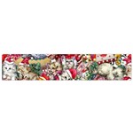 Pattern Kitten Christmas Small Premium Plush Fleece Scarf Front