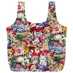 Pattern Kitten Christmas Full Print Recycle Bag (XXXL) Front