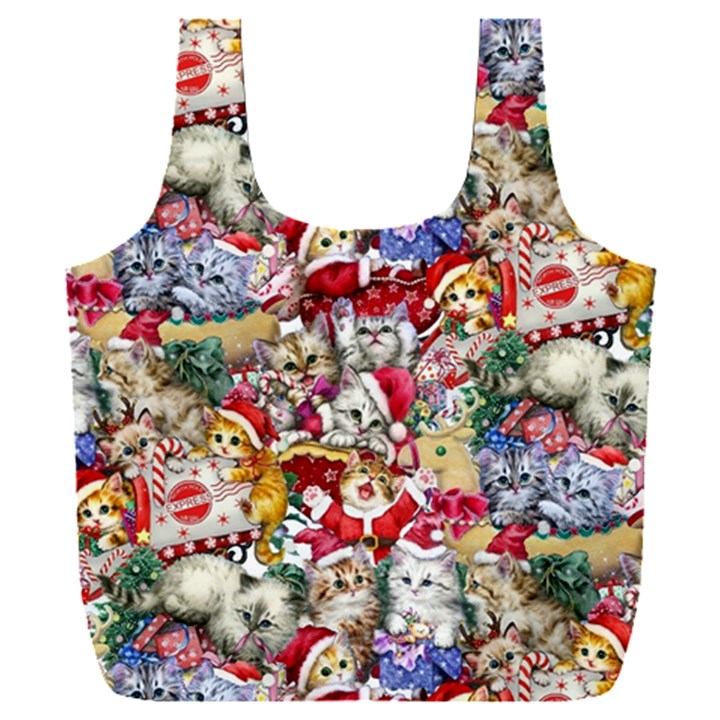 Pattern Kitten Christmas Full Print Recycle Bag (XXXL)