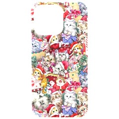 Pattern Kitten Christmas Iphone 15 Pro Max Black Uv Print Pc Hardshell Case