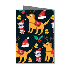 Funny Christmas Pattern Background Mini Greeting Cards (pkg Of 8) by Ket1n9