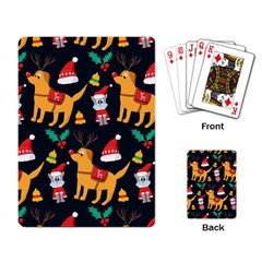 Funny Christmas Pattern Background Playing Cards Single Design (rectangle)