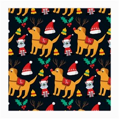 Funny Christmas Pattern Background Medium Glasses Cloth (2 Sides)