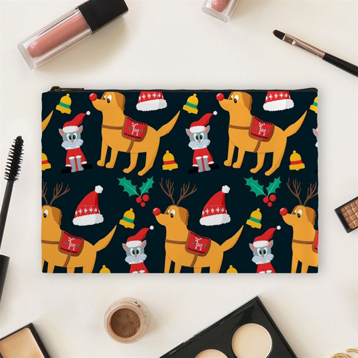 Funny Christmas Pattern Background Cosmetic Bag (Large)