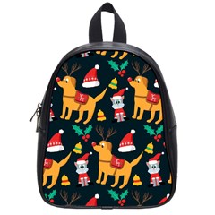 Funny Christmas Pattern Background School Bag (small)