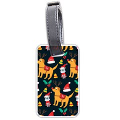 Funny Christmas Pattern Background Luggage Tag (one Side)