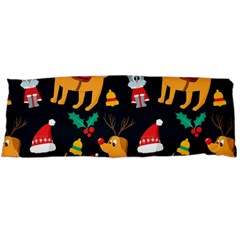 Funny Christmas Pattern Background One Side Body Pillow Cases