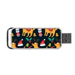 Funny Christmas Pattern Background Portable USB Flash (One Side) Front