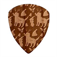 Funny Christmas Pattern Background Wood Guitar Pick (set Of 10)