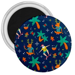 Colorful Funny Christmas Pattern 3  Magnets