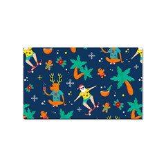 Colorful Funny Christmas Pattern Sticker Rectangular (100 Pack)