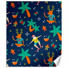 Colorful Funny Christmas Pattern Canvas 8  X 10 