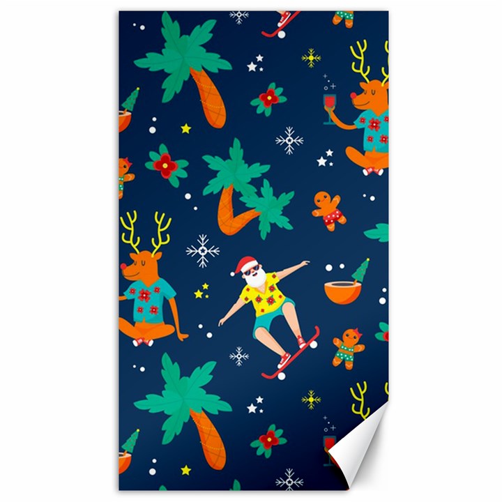 Colorful Funny Christmas Pattern Canvas 40  x 72 