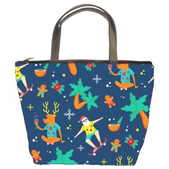 Colorful Funny Christmas Pattern Bucket Bag