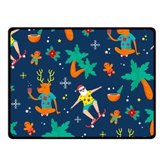 Colorful Funny Christmas Pattern Fleece Blanket (small)