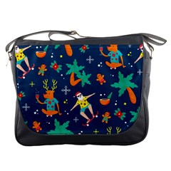 Colorful Funny Christmas Pattern Messenger Bag