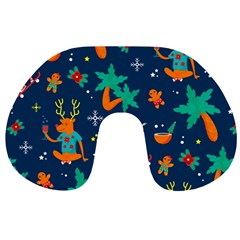 Colorful Funny Christmas Pattern Travel Neck Pillow