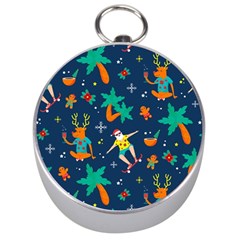 Colorful Funny Christmas Pattern Silver Compasses