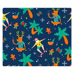 Colorful Funny Christmas Pattern Two Sides Premium Plush Fleece Blanket (kids Size)