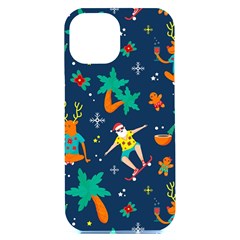 Colorful Funny Christmas Pattern Iphone 15 Plus Black Uv Print Pc Hardshell Case