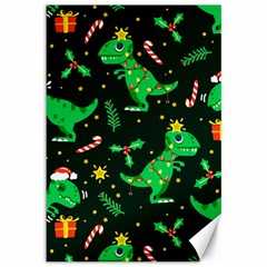 Christmas Funny Pattern Dinosaurs Canvas 12  X 18 