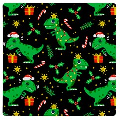 Christmas Funny Pattern Dinosaurs Uv Print Square Tile Coaster  by Ket1n9