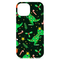 Christmas Funny Pattern Dinosaurs Iphone 15 Plus Black Uv Print Pc Hardshell Case by Ket1n9