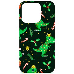 Christmas Funny Pattern Dinosaurs iPhone 15 Pro Black UV Print PC Hardshell Case