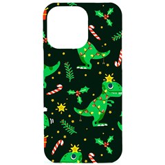 Christmas Funny Pattern Dinosaurs iPhone 15 Pro Max Black UV Print PC Hardshell Case