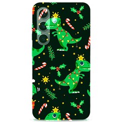 Christmas Funny Pattern Dinosaurs Samsung Galaxy S24 6.2 Inch Black TPU UV Case