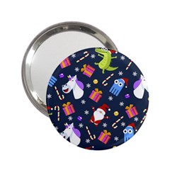 Colorful Funny Christmas Pattern 2 25  Handbag Mirrors