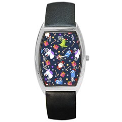 Colorful Funny Christmas Pattern Barrel Style Metal Watch