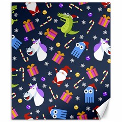 Colorful Funny Christmas Pattern Canvas 8  X 10 