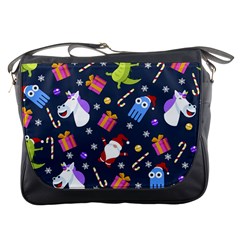 Colorful Funny Christmas Pattern Messenger Bag